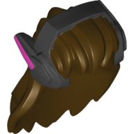 Cheveux avec casque, long, casque noir avec motif de marquages magenta (Hair with Headset, Long, Black Headset with Magenta Markings Pattern)