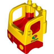 Visuel indicatif Rebrickable de Duplo camion semi-tracteur cabine avec base rouge et Octan logo motif imprimé sur les deux portes (Duplo Truck Semi-Tractor Cab with Red Base and Octan Logo Print on Both Doors)