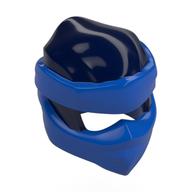 Enveloppe avec noeud court dos lisse, motif masque bleu (Wrap with Short Back Knot Smooth, Blue Mask Pattern)