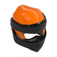 Enveloppe avec noeud court dos lisse, motif de masque noir (Wrap with Short Back Knot Smooth, Black Mask Pattern)
