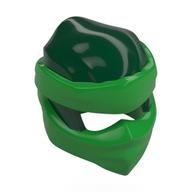 Envelopper avec court noeud arrière lisse, motif de masque vert vif (Wrap with Short Back Knot Smooth, Bright Green Mask Pattern)