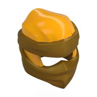 Envelopper avec noeud arrière court lisse, motif de masque d'or nacré (Wrap with Short Back Knot Smooth, Pearl Gold Mask Pattern)