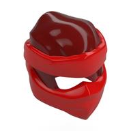 Enveloppe avec noeud court dos lisse, motif masque rouge (Wrap with Short Back Knot Smooth, Red Mask Pattern)