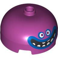 Visuel indicatif Rebrickable de Brique ronde Dôme 3 x 3 avec centre tenon avec visage avec yeux, grand sourire avec motif imprimé lèvres bleues (Brick Round 3 x 3 Dome with Center Stud with Face with Eyes, Big Smile with Blue Lips Print)