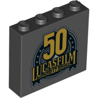 Visuel indicatif Rebrickable de Brique 1 x 4 x 3 avec motif imprimé '50 LUCASFILM Ltd' (Brick 1 x 4 x 3 with '50 LUCASFILM Ltd' Print)