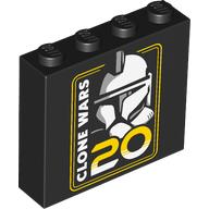 Visuel indicatif Rebrickable de Brique 1 x 4 x 3 avec 'clone wars 20;, clone trooper casque motif imprimé (Brick 1 x 4 x 3 with 'CLONE WARS 20;, Clone Trooper Helmet Print)