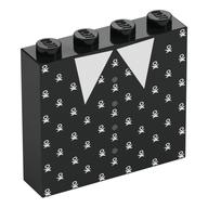 Visuel indicatif Rebrickable de Brique 1 x 4 x 3 avec robe, col blanc, motif imprimé noeuds (Brick 1 x 4 x 3 with Dress, White Collar, Bows Print)