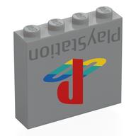 Visuel indicatif Rebrickable de Brique 1 x 4 x 3 avec 'PlayStation', Logo imprimé (Brick 1 x 4 x 3 with 'PlayStation', Logo Print)