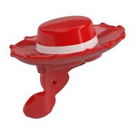 Cheveux et chapeau, cowboy, avec une queue de cheval rouge et blanc ceinture imprimé (Hair and Hat, Cowboy, with Ponytail Red and White Belt Print)