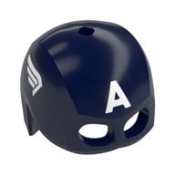 Casque / masque, trou supérieur, ailes blanches, motif imprimé blanc 'A' (Captain America) (Helmet / Mask, Top Hole, White Wings, White 'A' Print (Captain America))