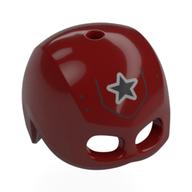 Visuel indicatif Rebrickable de Casque / masque, trou supérieur avec étoile noire, motif imprimé contour argenté (Helmet / Mask, Top Hole with Black Star, Silver Outline Print)