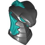 Visuel indicatif Rebrickable de Tête de minifigurine Spéciale, Serpent aux Flammes Turquoises Sombres, Motif Yeux (Minifig Head Special, Snake with Dark Turquoise Flames, Eyes Pattern)