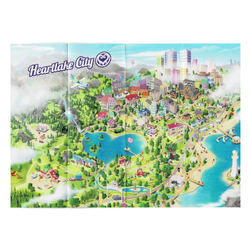 Affiche, Friends, Carte de la ville de Heartlake, 5 coffret Images sur le dos (Poster, Friends, Heartlake City Map, 5 Set Images on Back)