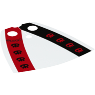 Cape de cou, standard avec rayures noires et rouges, et motif imprimé crânes noirs et rouges [Tissu étoilé traditionnel] (Neckwear Cape, Standard with Black and Red Stripe, and Black and Red Skulls Print [Traditional Starched Fabric])