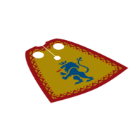 Cape, standard [tissu amidonné traditionnel] bordure rouge, motif imprimé lion bleu (Neckwear Cape, Standard [Traditional Starched Fabric] Red Border, Blue Lion Print)