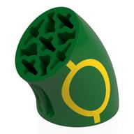 Visuel indicatif Rebrickable de Brique ronde 3 x 3 D. Tube avec des trous de coude et d'axe à 45 ° (trous croisés) à chaque extrémité avec motif imprimé ligne jaune et cercle (Brick Round 3 x 3 D. Tube with 45° Elbow and Axle Holes (Crossholes) at Each End with Yellow Line and Circle Print)