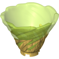 Visuel indicatif Rebrickable de Cône inverse, toupie, avec motif vert transparent-brillant marbré (Cone Reverse, Spinner, with Marbled Trans-Bright Green Pattern)