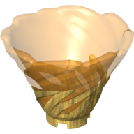 Visuel indicatif Rebrickable de Cône inverse, toupie, avec motif orange · transparent marbré (Cone Reverse, Spinner, with Marbled Trans-Orange Pattern)