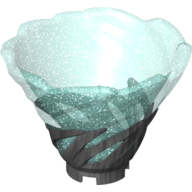 Visuel indicatif Rebrickable de Cône inverse, toupie, avec des paillettes marbrées motif bleu transparent-lumière (Cone Reverse, Spinner, with Marbled Glitter Trans-Light Blue Pattern)