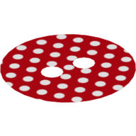 Visuel indicatif Rebrickable de Jupe accessoire de taille, ronde avec motif imprimé de points blancs (Hipwear Skirt, Round with White Dots Print)