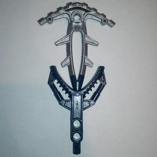 Visuel indicatif Rebrickable de Arme de grande taille Hordika Fin Barb avec argent plat Flexible End (Large Figure Weapon Hordika Fin Barb with Flat Silver Flexible End)