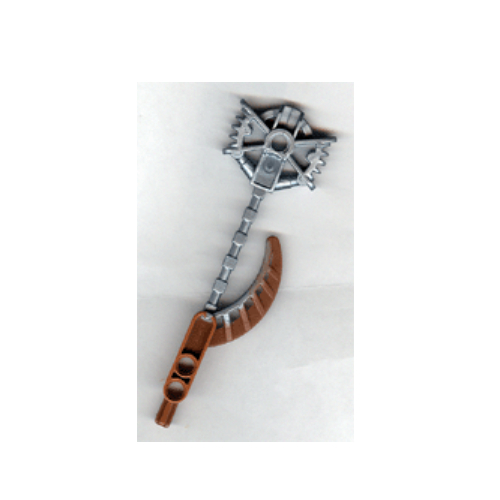 Visuel indicatif Rebrickable de Grande figurine Hordika griffe Club avec bout flexible plat en argent (Large Figure Weapon Hordika Claw Club with Flat Silver Flexible End)