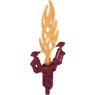 Visuel indicatif Rebrickable de Grande figurine arme hordika blazer griffe avec fin de flamme flexible orange clair (Large Figure Weapon Hordika Blazer Claw with Bright Light Orange Flexible Flame End)