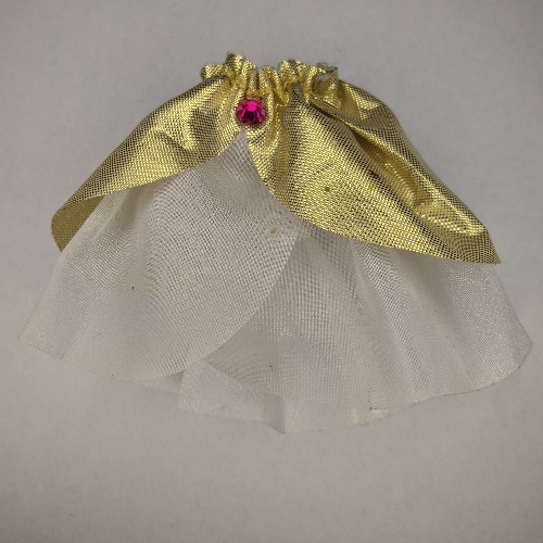 Belville, jupe, longue, transparente avec couche dorée et bijou rose (Belville, Skirt, Long, Sheer with Golden Layer and Pink Jewel)