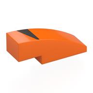 Visuel indicatif Rebrickable de Brique incurvée 3 x 1 sans tenons avec motif imprimé calandre argentée (Brick Curved 3 x 1 No Studs with Silver Grille Print)