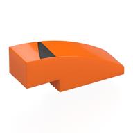 Visuel indicatif Rebrickable de Brique incurvée 3 x 1 sans tenons avec motif imprimé calandre argentée (Brick Curved 3 x 1 No Studs with Silver Grille Print)