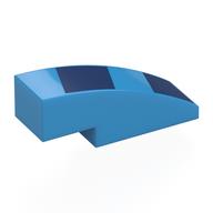 Visuel indicatif Rebrickable de Brique incurvée 3 x 1 sans tenons avec des formes bleu foncé motif imprimé (Brick Curved 3 x 1 No Studs with Dark Blue Shapes Print)