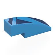 Visuel indicatif Rebrickable de Brique incurvée 3 x 1 sans tenons avec des formes bleu foncé motif imprimé (Brick Curved 3 x 1 No Studs with Dark Blue Shapes Print)