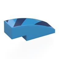 Visuel indicatif Rebrickable de Brique incurvée 3 x 1 sans tenons avec des formes bleu foncé motif imprimé (Brick Curved 3 x 1 No Studs with Dark Blue Shapes Print)