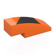 Visuel indicatif Rebrickable de Brique incurvée 3 x 1 sans tenons avec motif imprimé de forme noire (Brick Curved 3 x 1 No Studs with Black Shape Print)