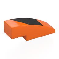 Visuel indicatif Rebrickable de Brique incurvée 3 x 1 sans tenons avec motif imprimé de forme noire (Brick Curved 3 x 1 No Studs with Black Shape Print)