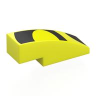 Visuel indicatif Rebrickable de Brique courbée 3 x 1 sans tenons avec des formes noires motif imprimé (Brick Curved 3 x 1 No Studs with Black Shapes Print)