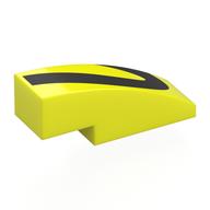 Visuel indicatif Rebrickable de Brique courbée 3 x 1 sans tenons avec des formes noires motif imprimé (Brick Curved 3 x 1 No Studs with Black Shapes Print)