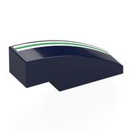 Visuel indicatif Rebrickable de Brique courbée 3 x 1 Non tenons avec motif imprimé blanc/vert/blanc (Brick Curved 3 x 1 No Studs with White/Green/White Stripes Print)