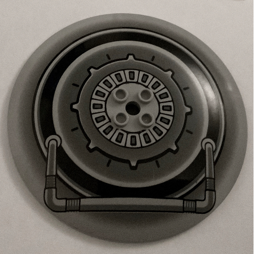 Visuel indicatif Rebrickable de Plat 10 x 10 inversé (radar) avec sw tank droïde motif imprimé (Dish 10 x 10 Inverted (Radar) with SW Tank Droid Print)