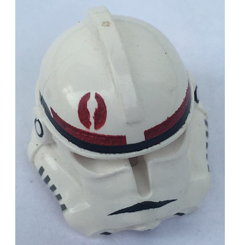 Casque clone trooper phase 2, devant ouvert, marques rouges foncées motif imprimé (Helmet Clone Trooper Phase 2, Open Front, Dark Red Markings Print)