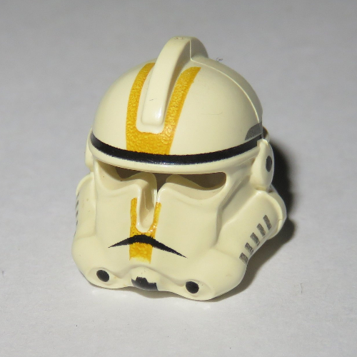 Casque Clone Trooper Phase 2, avant ouvert, motif imprimé rayures jaunes (Helmet Clone Trooper Phase 2, Open Front, Yellow Stripes Print)