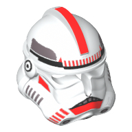 Casque Clone Trooper Phase 2, ouvert devant, rouge rayures et bouche Marquages motif imprimé (Helmet Clone Trooper Phase 2, Open Front, Red Stripe and Mouth Markings Print)