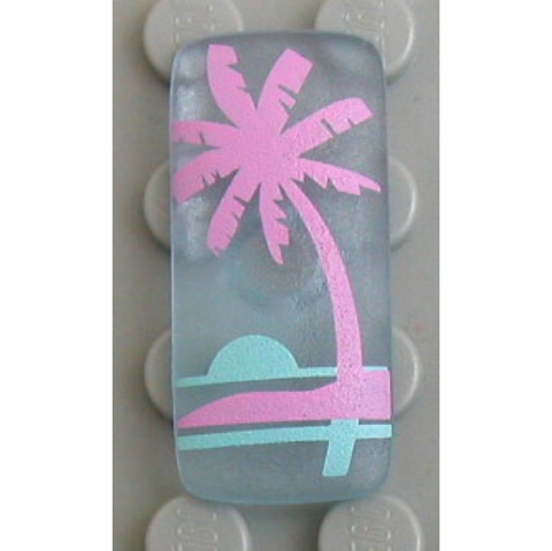Visuel indicatif Rebrickable de Clikits icône, rectangle 3l avec connecteur, palmier et coucher de soleil motif imprimé (Clikits Icon, Rectangle 3L with Pin, Palm Tree and Sunset Print)