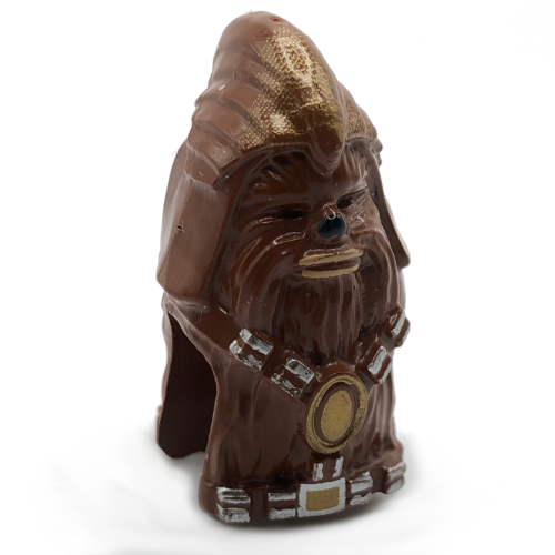 Tête de minifigurine spéciale, wookiee, guerrier avec motif imprimé or et argent (Minifig Head Special, Wookiee, Warrior with Gold and Silver Print)