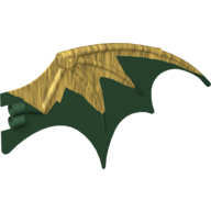 Visuel indicatif Rebrickable de Partie du corps de la créature, aile du dragon 19 x 11 avec motif vert foncé marbré (Creature Body Part, Dragon Wing 19 x 11 with Marbled Dark Green Pattern)