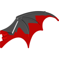 Visuel indicatif Rebrickable de Partie du corps de la créature, aile du dragon 19 x 11 avec motif rouge marbré (Creature Body Part, Dragon Wing 19 x 11 with Marbled Red Pattern)