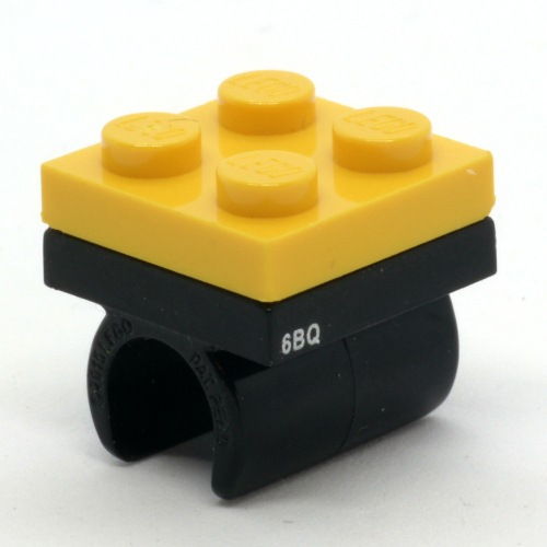 Embout décoratif pour crayon avec plaque intégrée 2 x 2 et attache noire (Pencil Topper, Integrated 2 x 2 Plate with Black Clip)