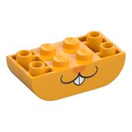Visuel indicatif Rebrickable de Brique courbe inversée 2 x 4 double, Face de lapin, Orange foncé Nez imprimé (Brick Curved Inverted 2 x 4 Double, Rabbit Face, Dark Orange Nose Print)