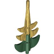 Visuel indicatif Rebrickable de Partie du corps de la créature, queue de dragon barrée avec motif d'or métallique marbré (Creature Body Part, Dragon Tail Barbed with Marbled Metallic Gold Pattern)