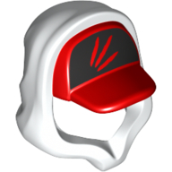 Capot sur le chapeau rouge, avant noir avec griffes comme motif imprimé (Hood over Cap Red, Black Front with Claw-like Scratches Print)